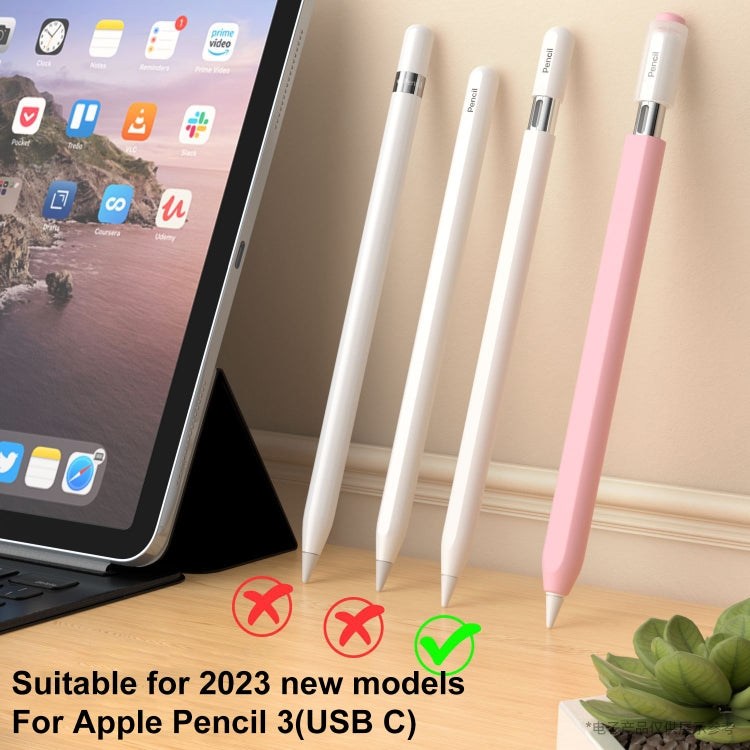 For Apple Pencil (USB-C) Transparent Jelly Stylus Protective Cover(Midnight Blue)