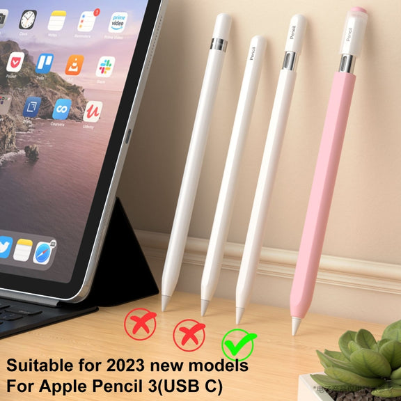 For Apple Pencil (USB-C) Transparent Jelly Stylus Protective Cover(Dark Green)