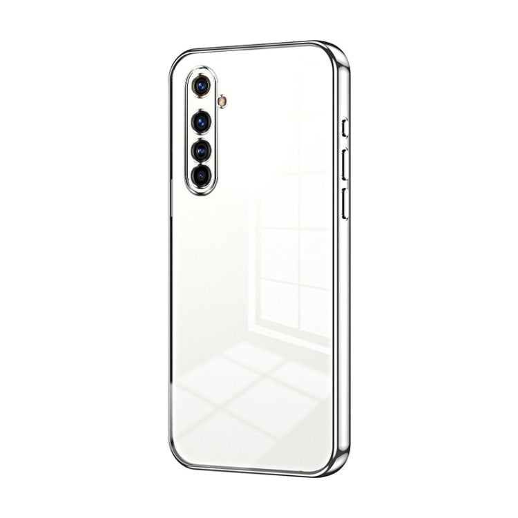 For Realme X50 Pro Transparent Plating Fine Hole Phone Case(Silver)