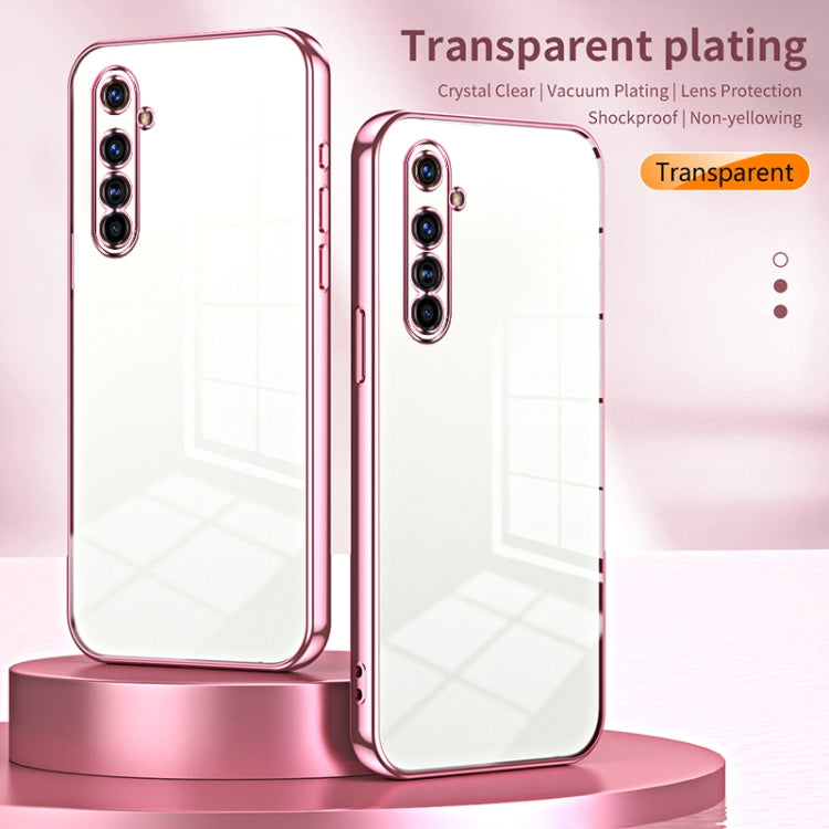 For Realme X50 Pro Transparent Plating Fine Hole Phone Case(Silver)