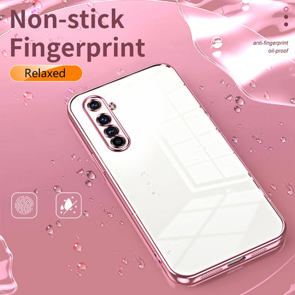 For Realme X50 Pro Transparent Plating Fine Hole Phone Case(Silver)