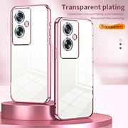 For OPPO A79 5G / A2 Transparent Plating Fine Hole Phone Case(Blue)