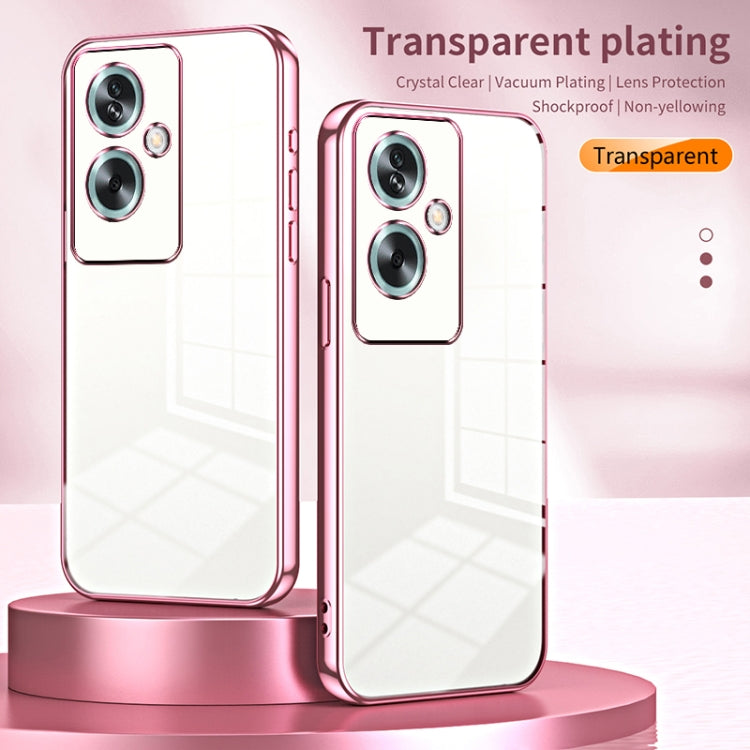 For OPPO A79 5G / A2 Transparent Plating Fine Hole Phone Case(Green)