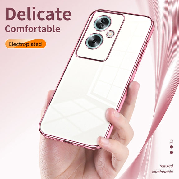 For OPPO A79 5G / A2 Transparent Plating Fine Hole Phone Case(Silver)