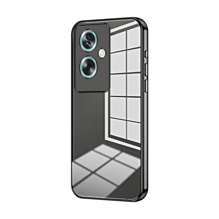 For OPPO A79 5G / A2 Transparent Plating Fine Hole Phone Case(Black)
