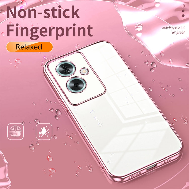 For OPPO A79 5G / A2 Transparent Plating Fine Hole Phone Case(Black)