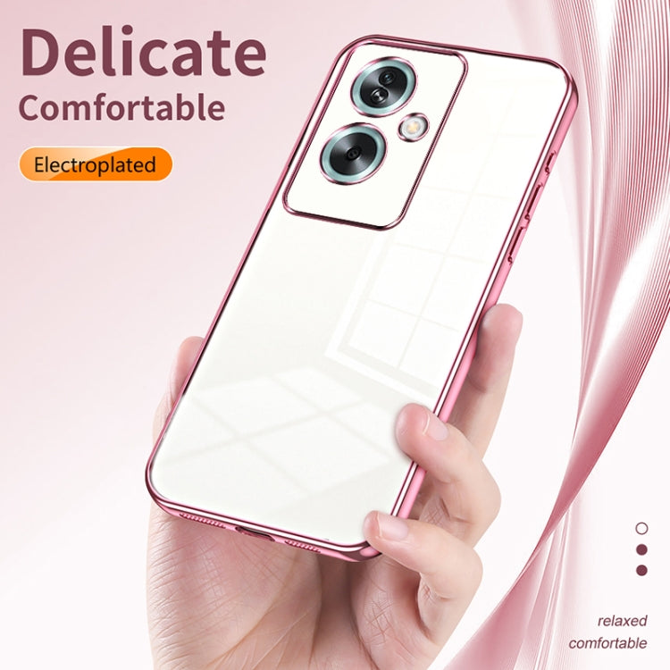 For OPPO A79 5G / A2 Transparent Plating Fine Hole Phone Case(Black)