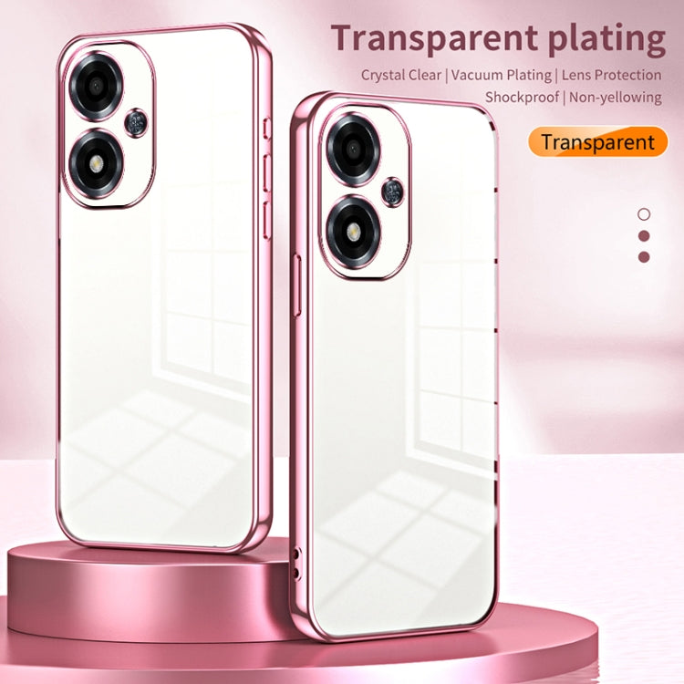 For OPPO A2m Transparent Plating Fine Hole Phone Case(Green)