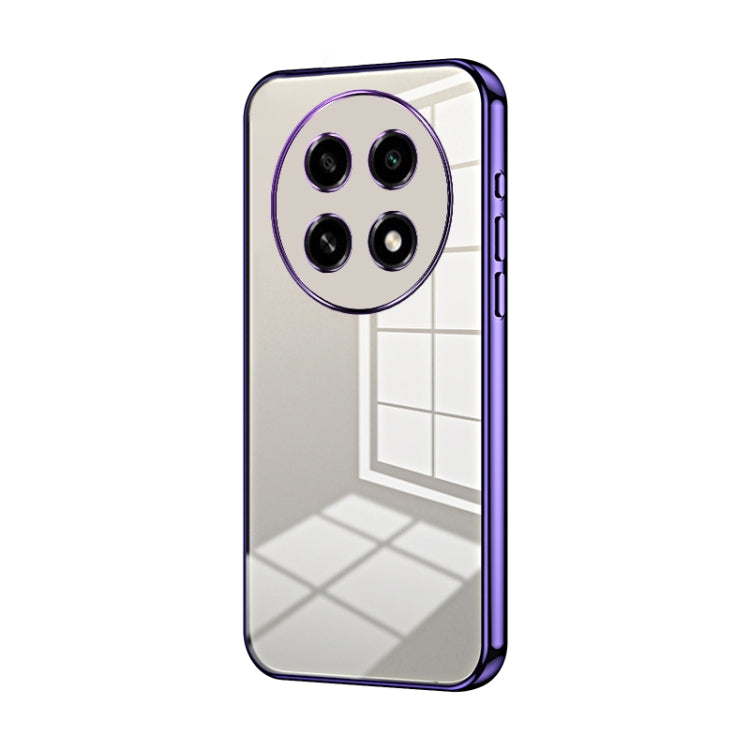 For OPPO A2 Pro Transparent Plating Fine Hole Phone Case(Purple)