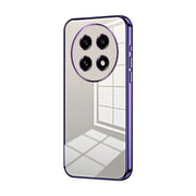 For OPPO A2 Pro Transparent Plating Fine Hole Phone Case(Purple)