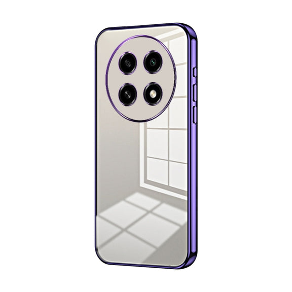 For OPPO A2 Pro Transparent Plating Fine Hole Phone Case(Purple)