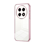 For OPPO A2 Pro Transparent Plating Fine Hole Phone Case(Pink)