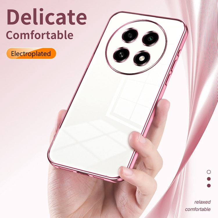 For OPPO A2 Pro Transparent Plating Fine Hole Phone Case(Gold)