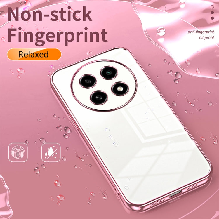 For OPPO A2 Pro Transparent Plating Fine Hole Phone Case(Black)