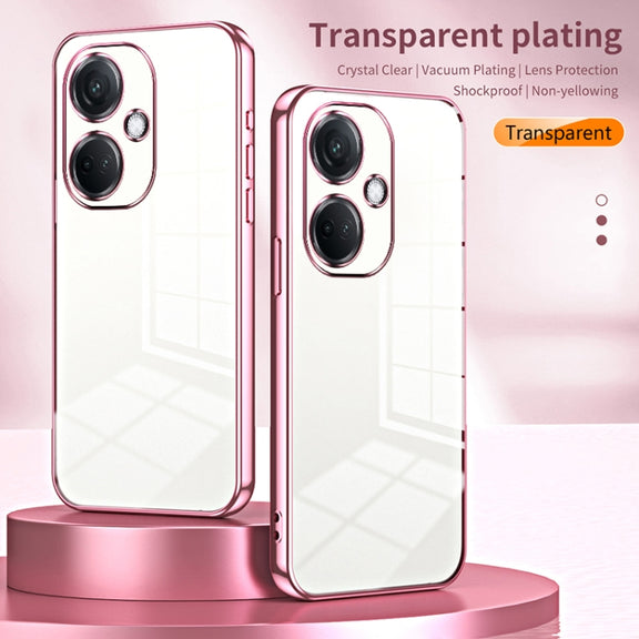 For OPPO K11 Transparent Plating Fine Hole Phone Case(Green)