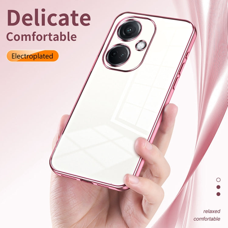 For OPPO K11 Transparent Plating Fine Hole Phone Case(Green)