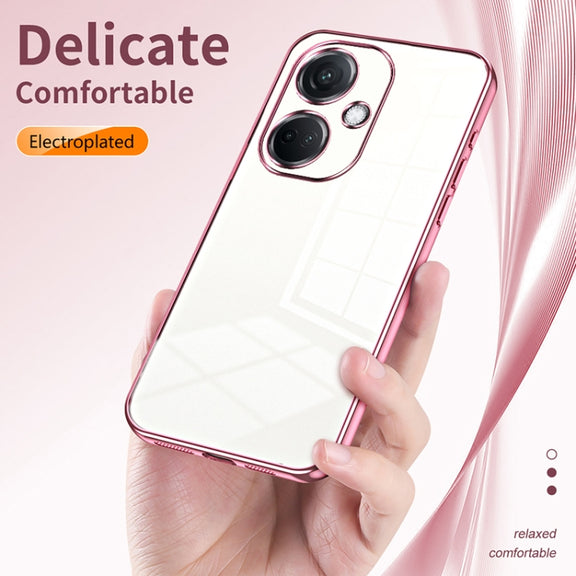 For OPPO K11 Transparent Plating Fine Hole Phone Case(Green)