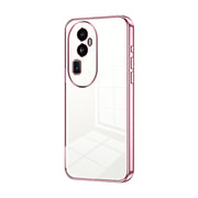 For OPPO Reno10 Pro+ Transparent Plating Fine Hole Phone Case(Pink)