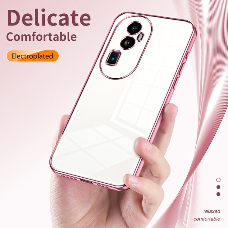 For OPPO Reno10 Pro+ Transparent Plating Fine Hole Phone Case(Silver)