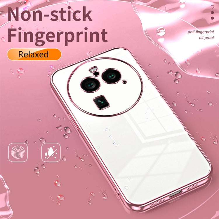 For OPPO Find X6 Pro Transparent Plating Fine Hole Phone Case(Green)