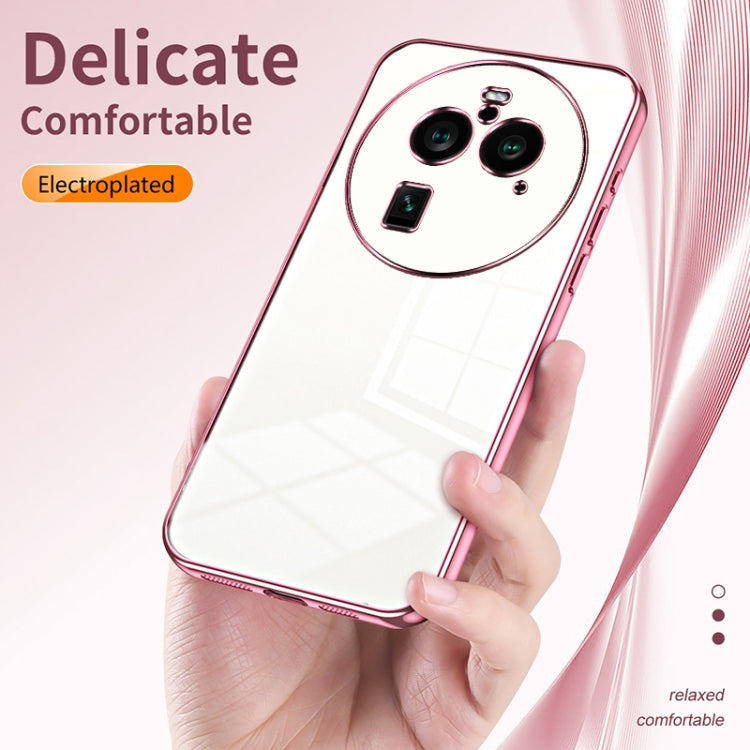 For OPPO Find X6 Pro Transparent Plating Fine Hole Phone Case(Green)