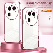 For OPPO Find X6 Transparent Plating Fine Hole Phone Case(Green)