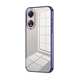 For OPPO A58 5G / A58x 5G Transparent Plating Fine Hole Phone Case(Purple) - OPPO Cases by PMC TechLife | Online Shopping South Africa | PMC TechLife | Buy Now Pay Later Mobicred