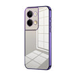 For OPPO Reno9 / Reno9 Pro Transparent Plating Fine Hole Phone Case(Purple) - OPPO Cases by PMC TechLife | Online Shopping South Africa | PMC TechLife | Buy Now Pay Later Mobicred