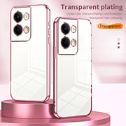 For OPPO Reno9 / Reno9 Pro Transparent Plating Fine Hole Phone Case(Black)