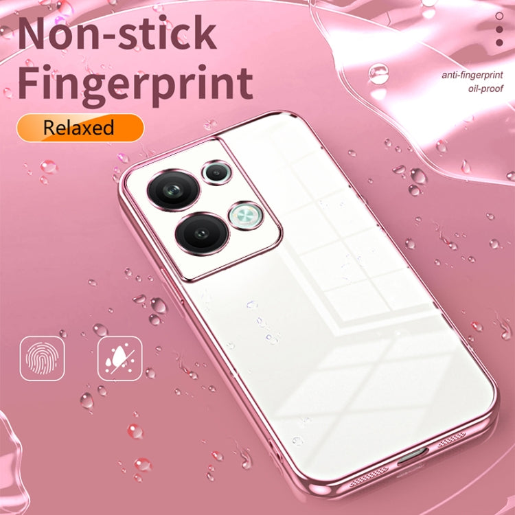 For OPPO Reno9 Pro+ Transparent Plating Fine Hole Phone Case(Green)