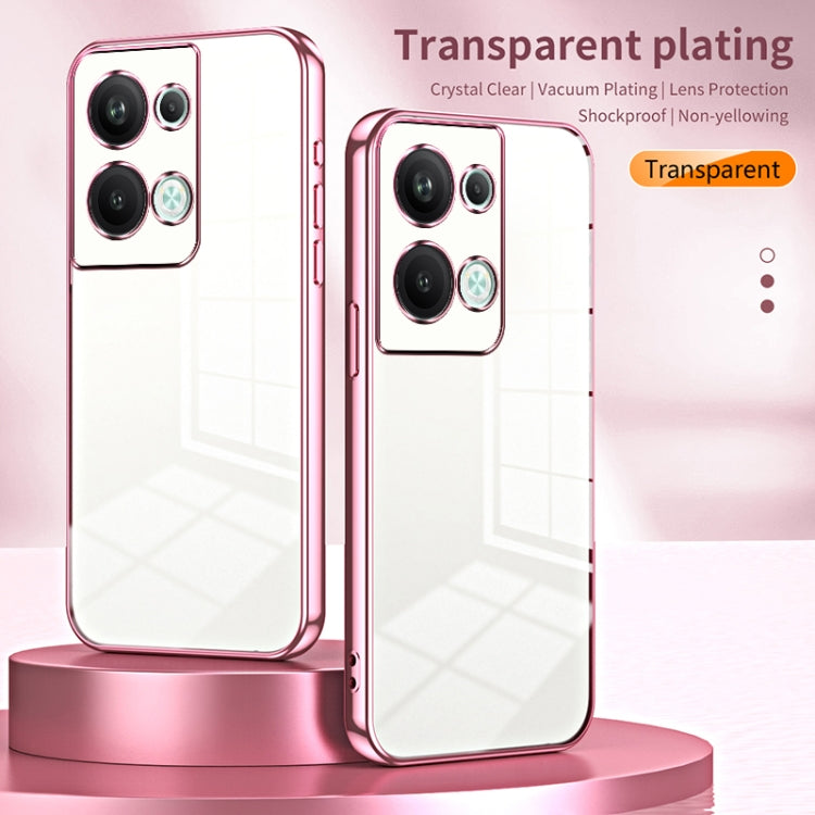 For OPPO Reno9 Pro+ Transparent Plating Fine Hole Phone Case(Black)