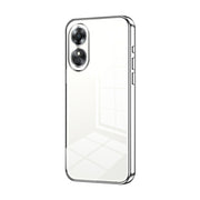 For OPPO A17 / A17K Transparent Plating Fine Hole Phone Case(Silver)