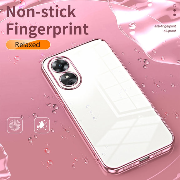 For OPPO A17 / A17K Transparent Plating Fine Hole Phone Case(Silver)