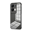 For OPPO Reno8 Pro+ Transparent Plating Fine Hole Phone Case(Black) - OPPO Cases by PMC TechLife | Online Shopping South Africa | PMC TechLife | Buy Now Pay Later Mobicred