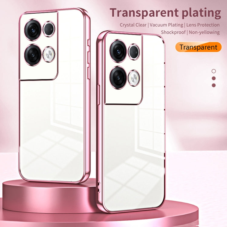 For OPPO Reno8 Pro+ Transparent Plating Fine Hole Phone Case(Black)