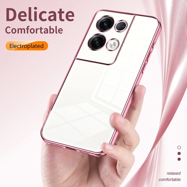 For OPPO Reno8 Pro+ Transparent Plating Fine Hole Phone Case(Black)