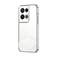 For OPPO Reno8 Pro Transparent Plating Fine Hole Phone Case(Silver) - OPPO Cases by PMC TechLife | Online Shopping South Africa | PMC TechLife | Buy Now Pay Later Mobicred