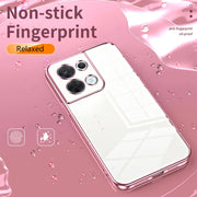 For OPPO Reno8 Transparent Plating Fine Hole Phone Case(Silver)