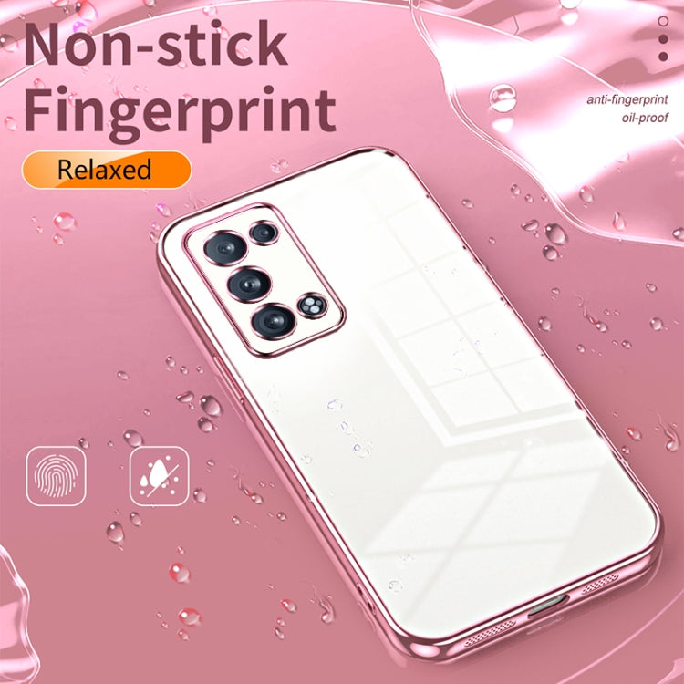 For OPPO Reno6 Pro+ Transparent Plating Fine Hole Phone Case(Black)