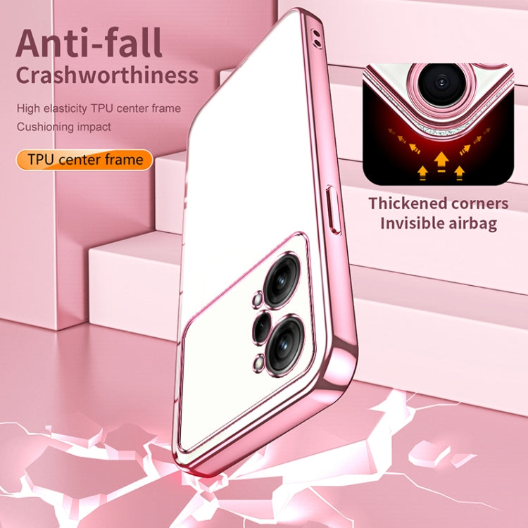 For OPPO K10 Pro Transparent Plating Fine Hole Phone Case(Gold)