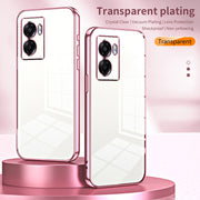 For OPPO A57 5G Transparent Plating Fine Hole Phone Case(Silver)