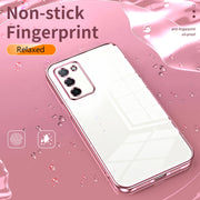 For OPPO A55 5G / A56 / A53s 5G Transparent Plating Fine Hole Phone Case(Transparent)