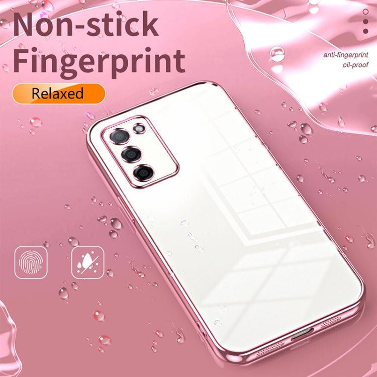 For OPPO A55 5G / A56 / A53s 5G Transparent Plating Fine Hole Phone Case(Transparent)