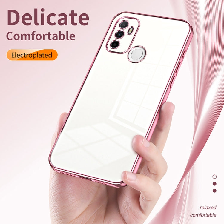 For OPPO A53 2020 / A32 / A11s  Transparent Plating Fine Hole Phone Case(Black)