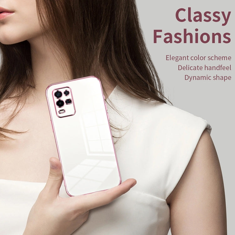 For OPPO K9x Transparent Plating Fine Hole Phone Case(Pink)