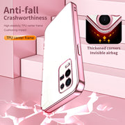 For OPPO K9x Transparent Plating Fine Hole Phone Case(Pink)