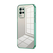 For OPPO K9x Transparent Plating Fine Hole Phone Case(Green)