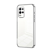 For OPPO K9x Transparent Plating Fine Hole Phone Case(Silver)