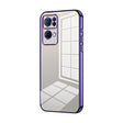For OPPO Reno7 Pro Transparent Plating Fine Hole Phone Case(Purple) - OPPO Cases by PMC TechLife | Online Shopping South Africa | PMC TechLife | Buy Now Pay Later Mobicred
