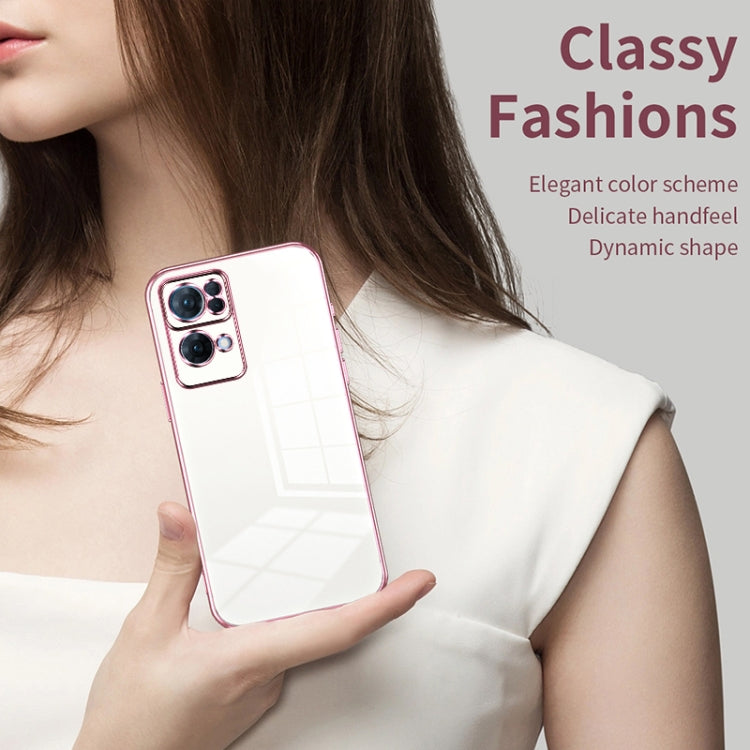 For OPPO Reno7 Pro Transparent Plating Fine Hole Phone Case(Transparent)